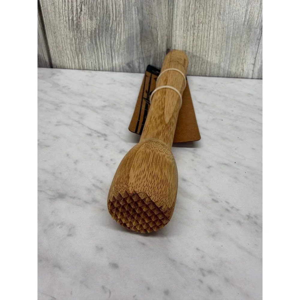 Bambum Regato Bamboo Garlic Squeezer Muddler 26cm Natural Wood Kitchen Tool NEW